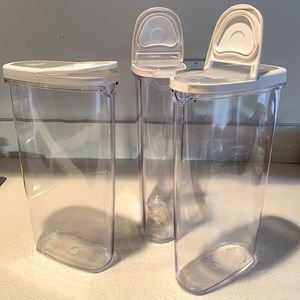 Set of 3 - clear plastic cereal bins